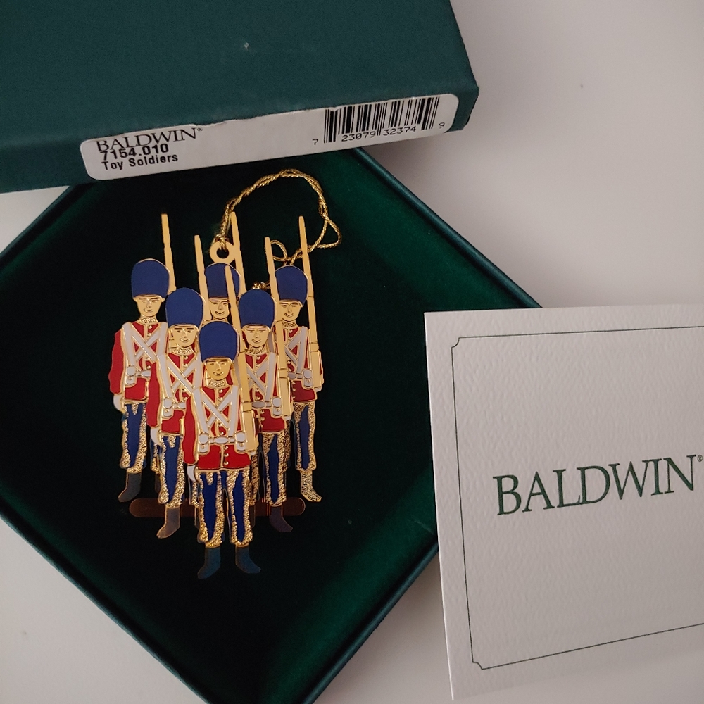 Vintage Baldwin Brass Toy Soldiers ornament
